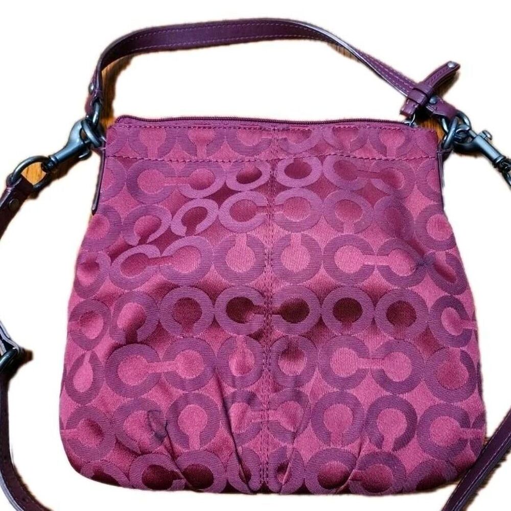 Coach Women's Red and Burgundy Bag